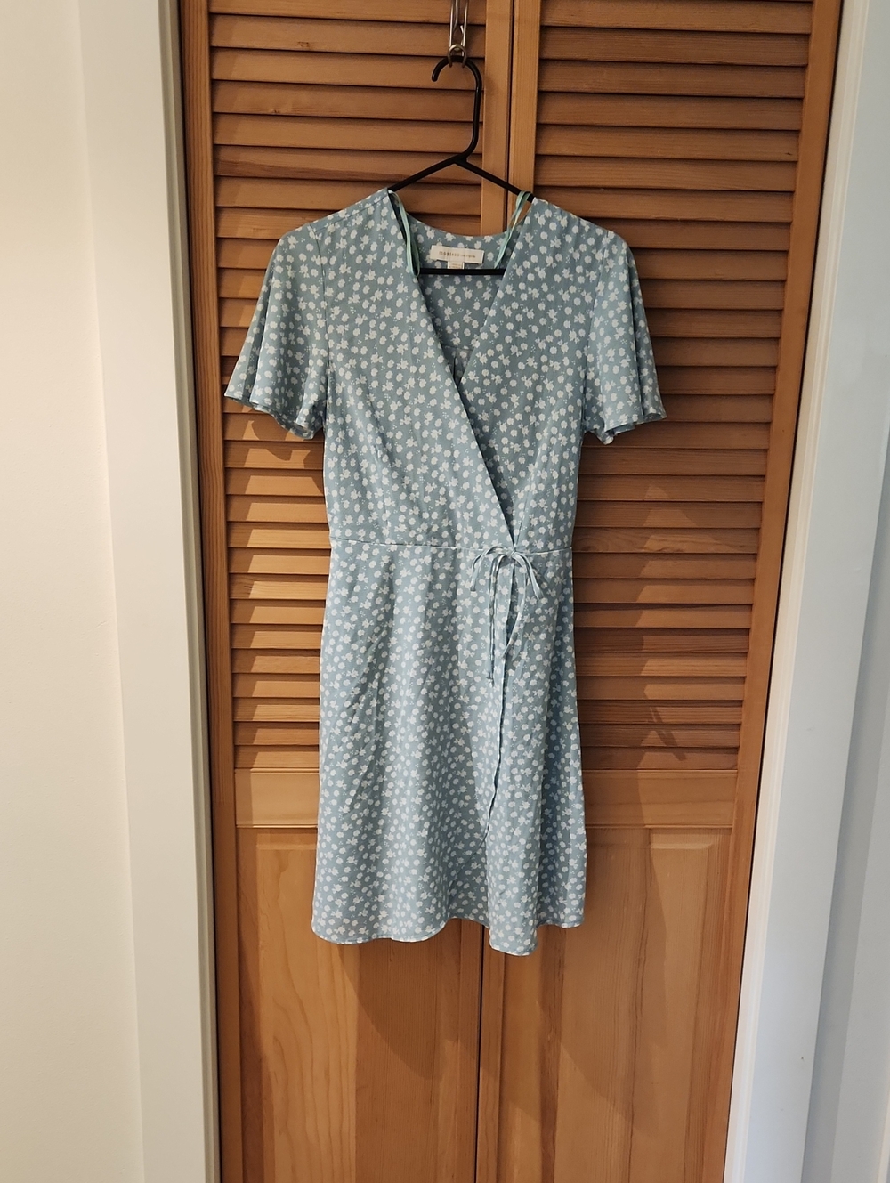 Monteau Dress Small Green Blue Sage Floral